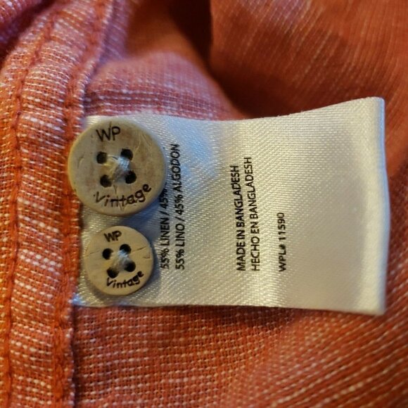 Weatherproof Vintage Mens Red Short Sleeve Shirt XXL Button linen blend - Picture 6 of 6